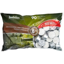 Bolsius Professional Tealight Candles White 8h (38mm x 21mm) - Bag of 90 | HJ8U