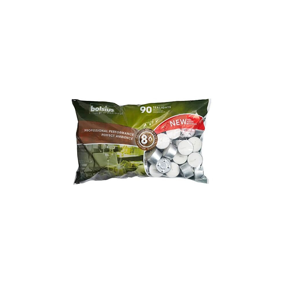 Bolsius Professional Tealight Candles White 8hrs Bag of 90