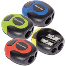 Swordfish ‘Twin Soft Grip' Double-Hole Pencil Sharpener [Pack of 1] Assorted Colours [40289]