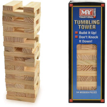 M.Y Traditional Tumbling Tower Game with 48 Wooden Pieces