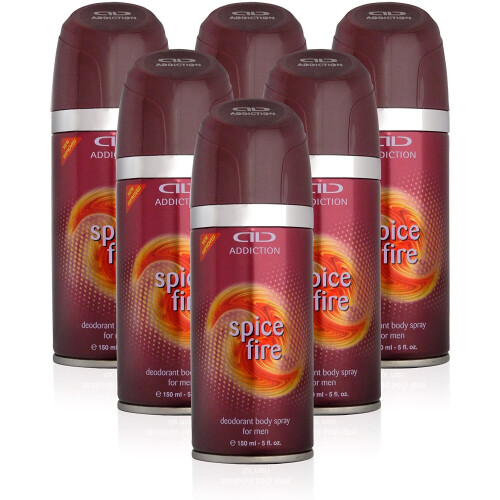 Addiction SPICE FIRE Men Deodorant Body Spray Long Lasting 150ml (6