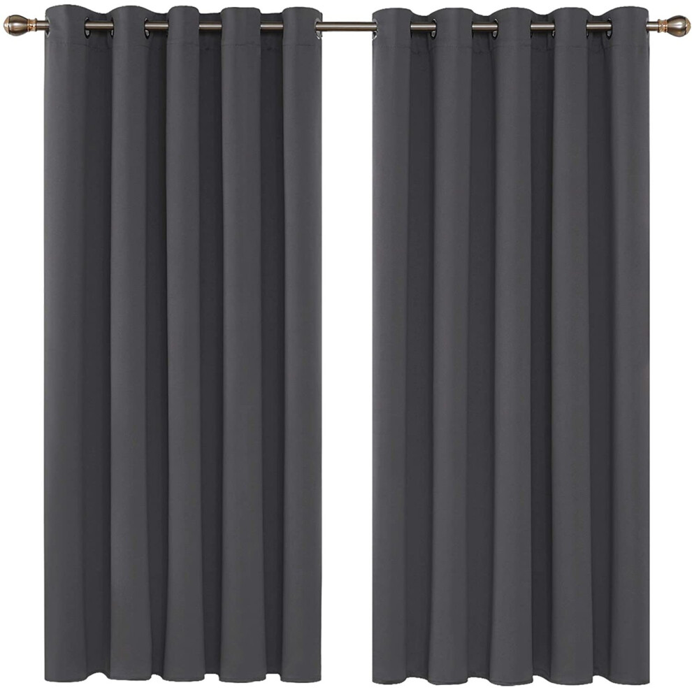 Deconovo Super Soft Window Treatment Thermal Insulated Room Ening Eyelet Blackout Curtains For Children 66 X 72 Drop Inch... Dark/Grey Visit-The-Deconovo-Store