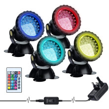 Lychee Waterproof Underwater Spot Lights,Remote Control Amphibious Change Color Submersible Lights for Garden Pond Aquarium...