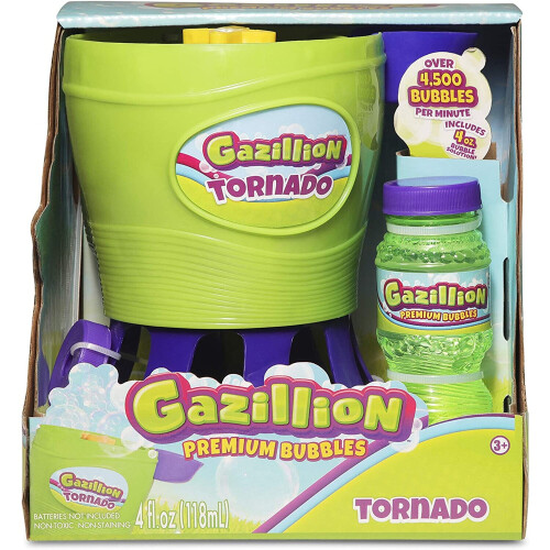 Gazillion Bubbles Gazillion Tornado Bubble Toy 36365, Green, Blue, Yellow, Multi