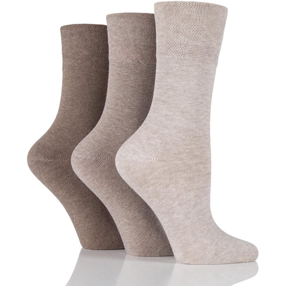 Ladies Diabetic Seamless Toe""Gentle Grip Honey Combe Top Non Elastic Socks