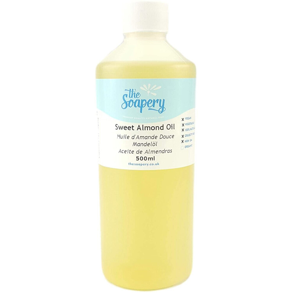 Brand:-Thesoapery Sweet Almond Oil - 500Ml Cosmetic Grade For Massage, Aromatherapy, Soaps, Lotions.
