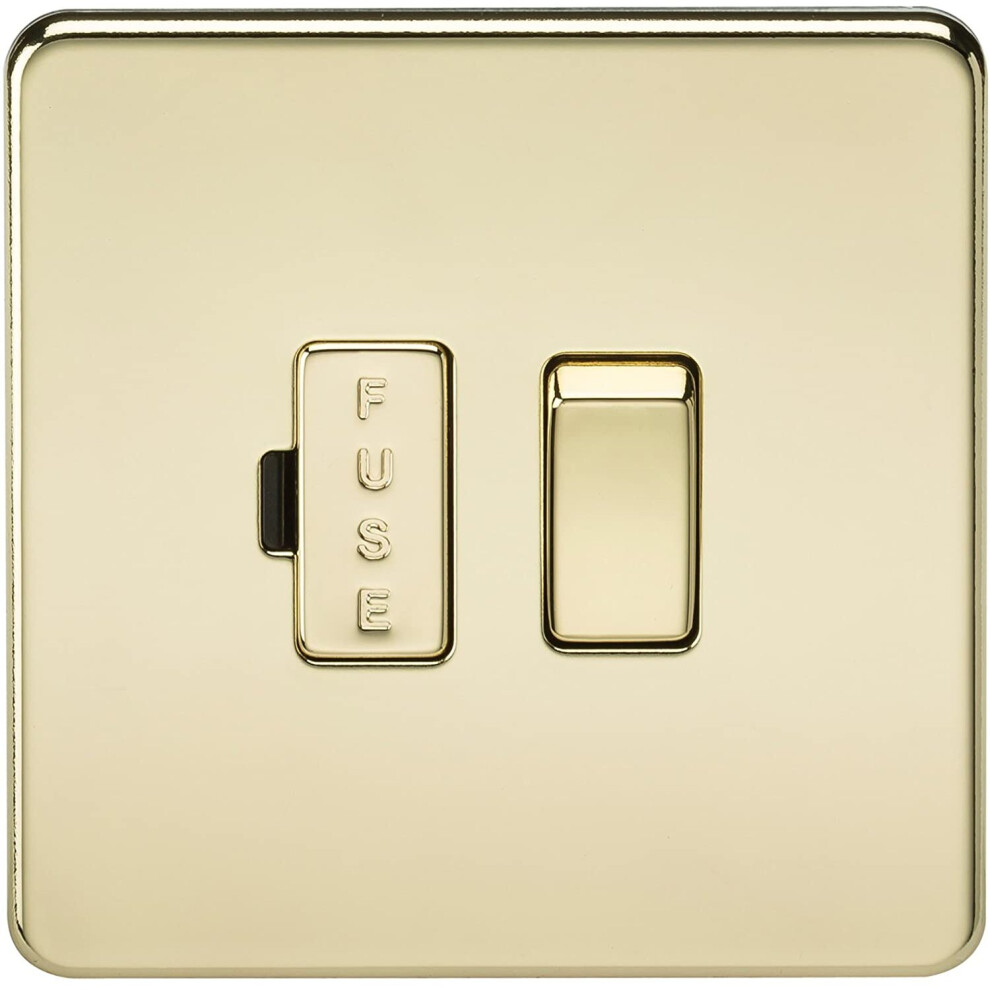 Knightsbridge Sf6300pb Screwless 13 A Switched Fused Spur Unit, Polished Brass 5055832900337