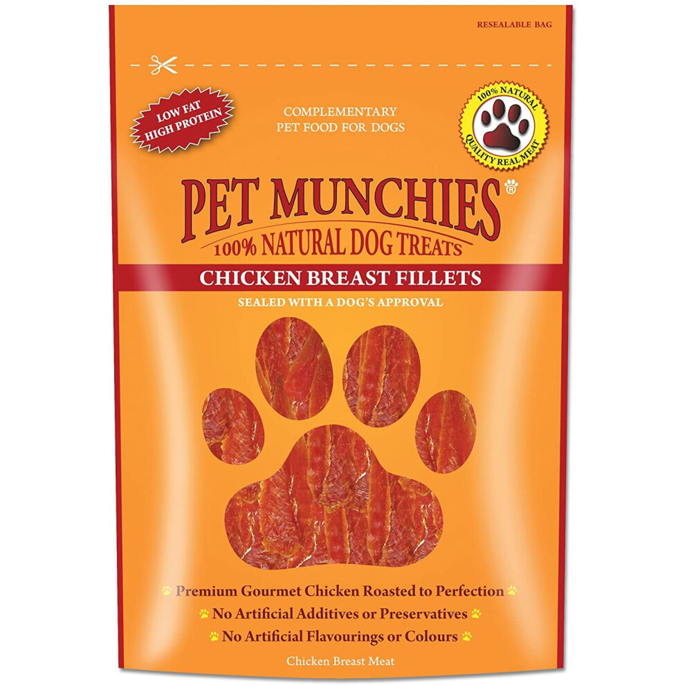 Pet Munchies Dog Treats Chicken Breast Fillets 8x100g - Image 2