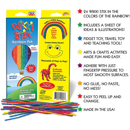 Brainbox Wikki Stix Rainbow Pack Games 2