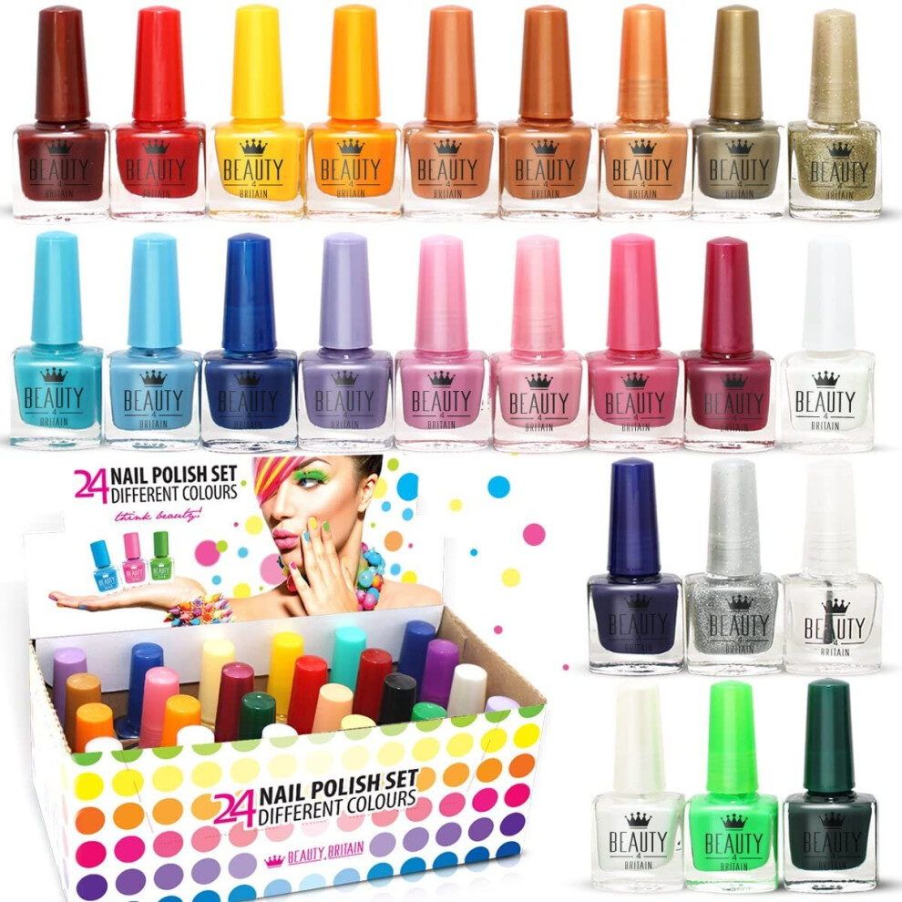 24 X Nail Polish Varnish Set 24 Different Colours The Best Gift Uk