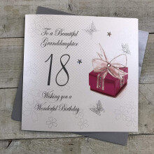 white cotton cards Code XBGD18 To A Beautiful Granddaughter 18 Wishing You A Wonderful Birthday Handmade Large 18th Birthday Card