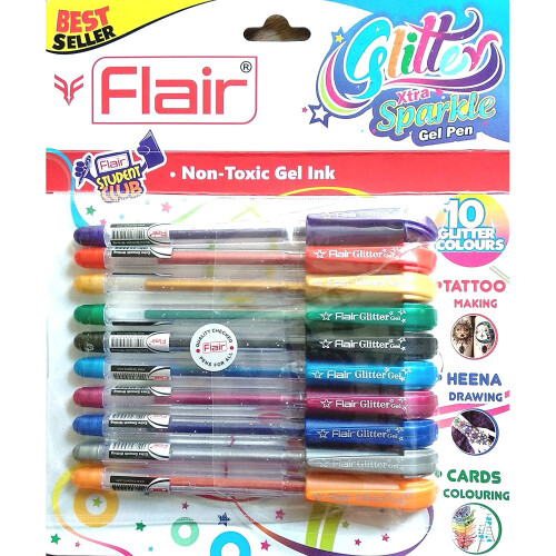 Flair Xtra Sparkle Glitter Gel 10 Χρώματα Γυαλιστερό Στυλό 2
