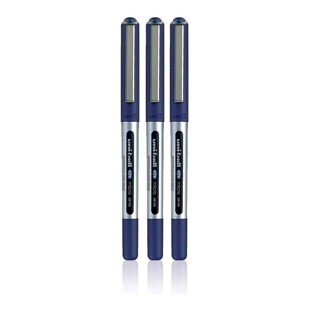 UNI-BALL EYE UB-150 BLUE [Pack of 3] MICRO 0.5mm TIP ROLLERBALL PEN