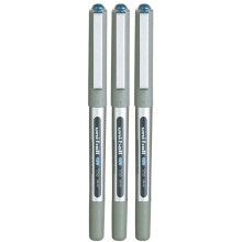 Uni-Ball EYE UB-157 Rollerball Pen Blue, Pack of 3, 0.7mm Medium - Water-Proof Pigment Ink, Uni-Flow System, Stainless Steel Tip
