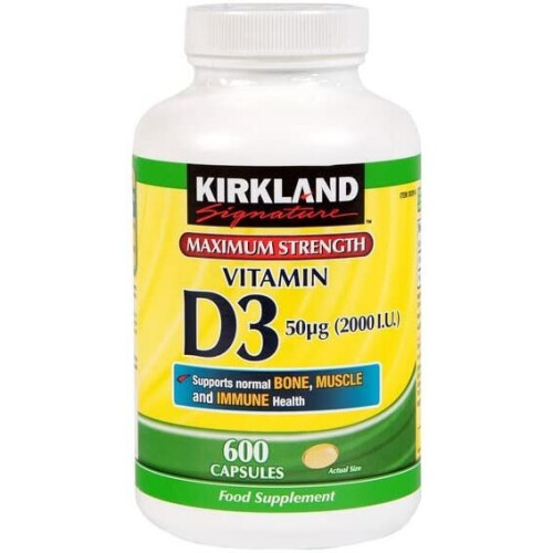 Kirkland Signature Kirkland Max Strength Vitamin D3 - 600 Capsules