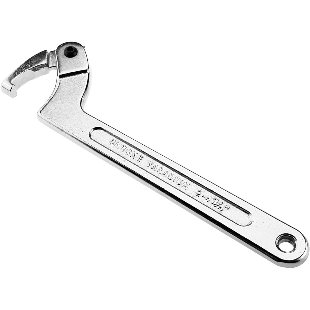 C Spanner Tool Adjustable Hook Wrench 51-121Mm 2-4.3/4" Chrome Vanadium 797698231266