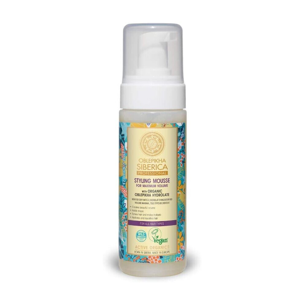 Visit-The-Natura-Siberica-Store Natura Siberica Professional Oblepikha Maximum Volume Styling Mousse With Organic Oblepikha Hydrolate, 170 Ml