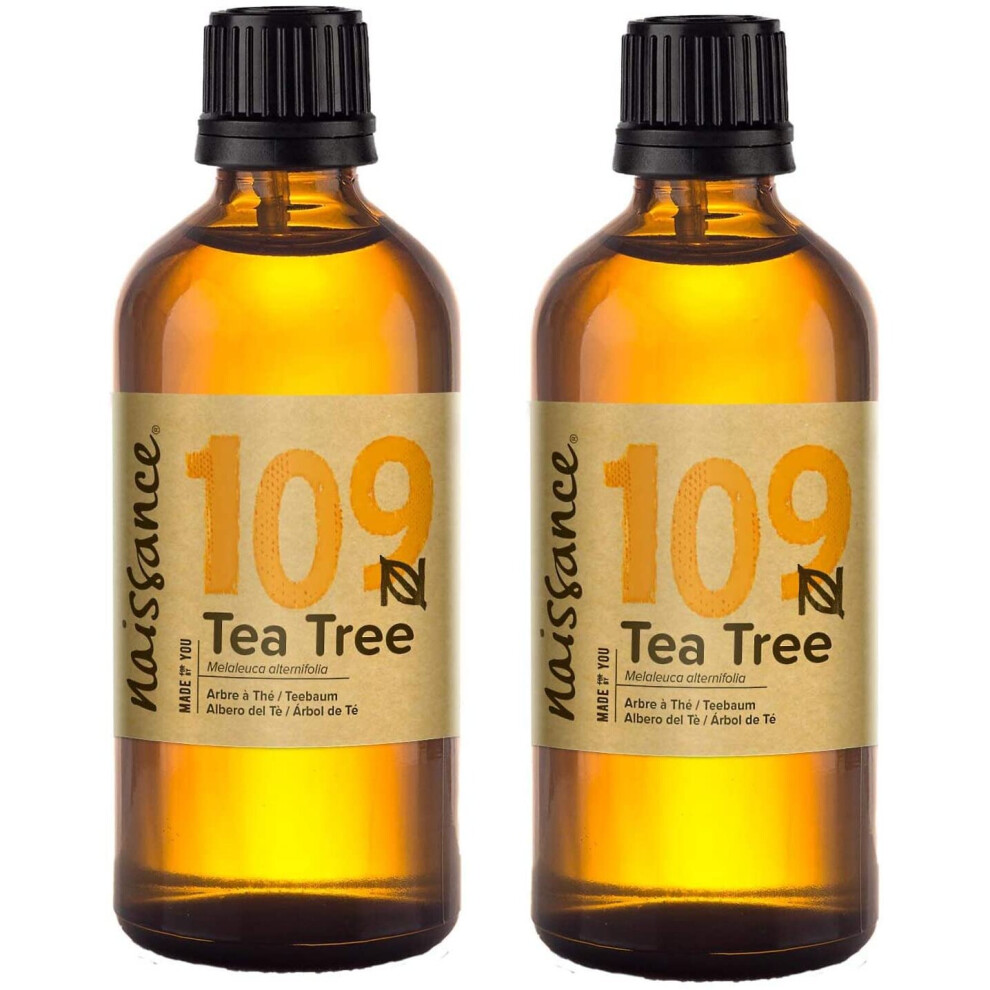 Naissance Tea Tree Essential Oil (#109) 200ml (2 x 100ml) - Pure, Natural, Cruelty Free, Vegan & Undiluted