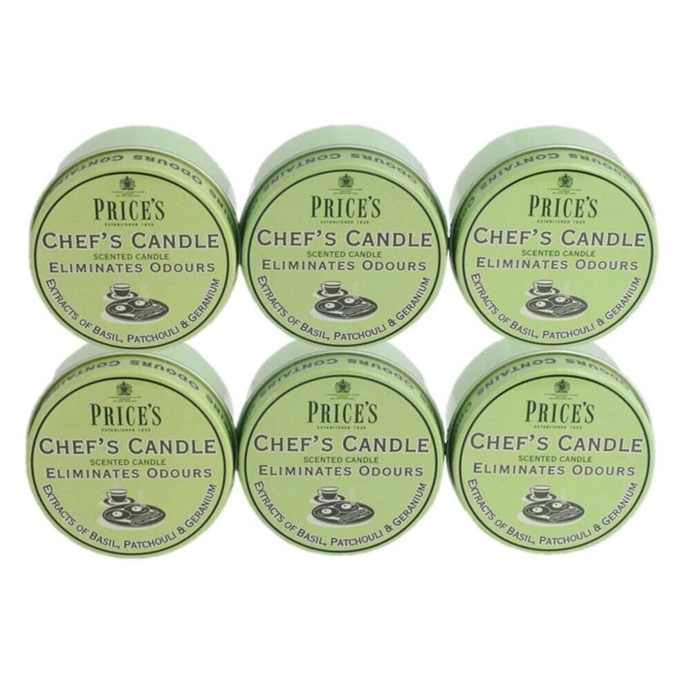 Prices Chefs Candle in Tin - Eliminates Odour Cooking Cooks Kitchen - 6 PACK
