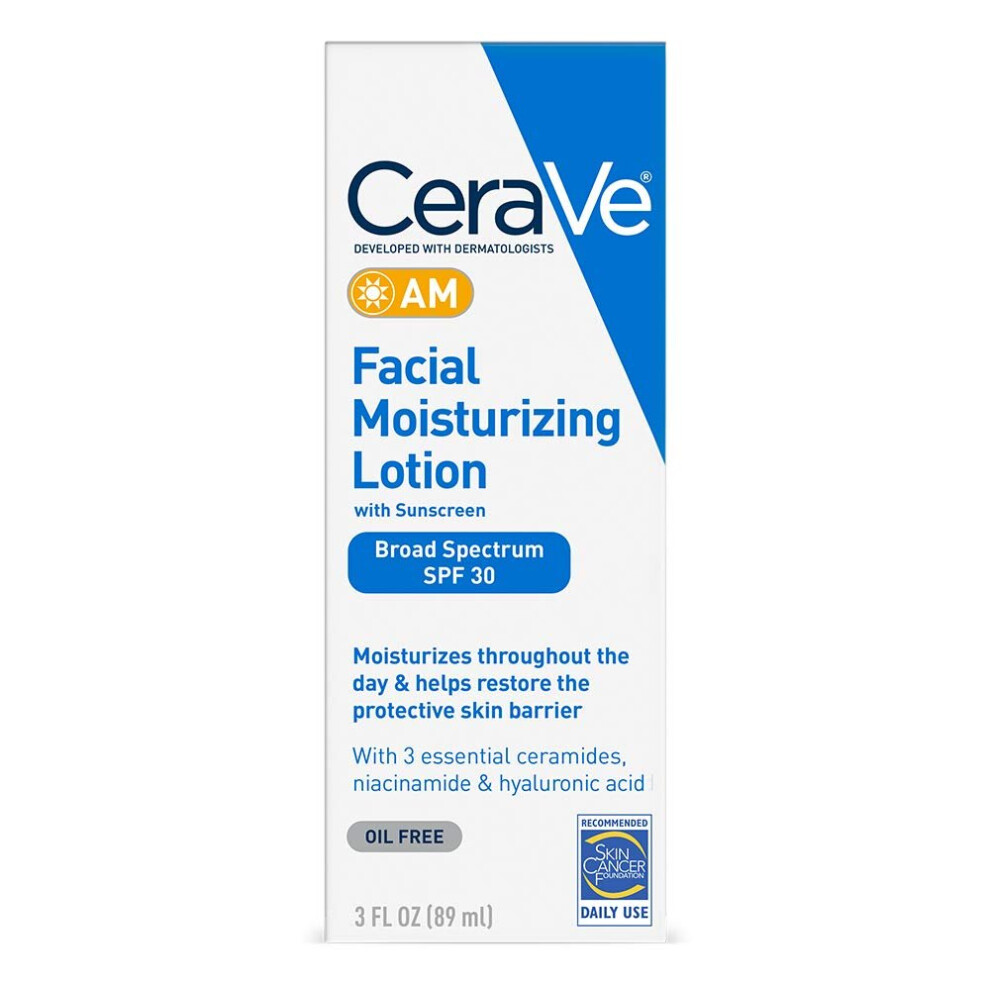 CeraVe Moisturizers, Moisturizing Facial Lotion AM, 3 Ounce