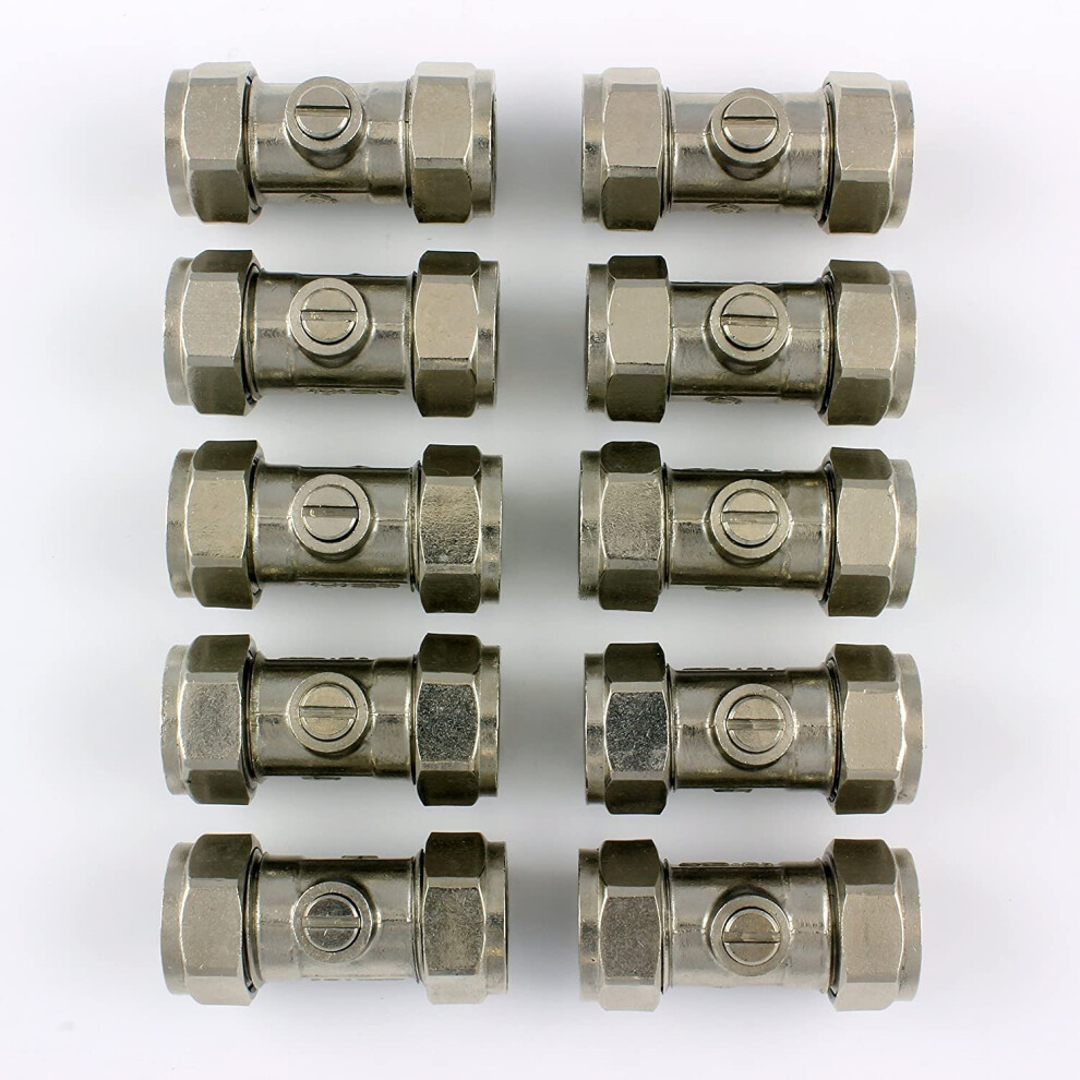 15Mm Compression Chrome Plated Isolating Isolation Valves (Packet Of 10) 5051258005793