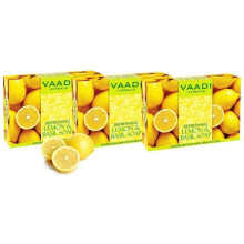 Vaadi Herbals Organic Body Soap Bar Lemon Basil Detoxifies Tones Brightens Skin 3 X 75 Gm