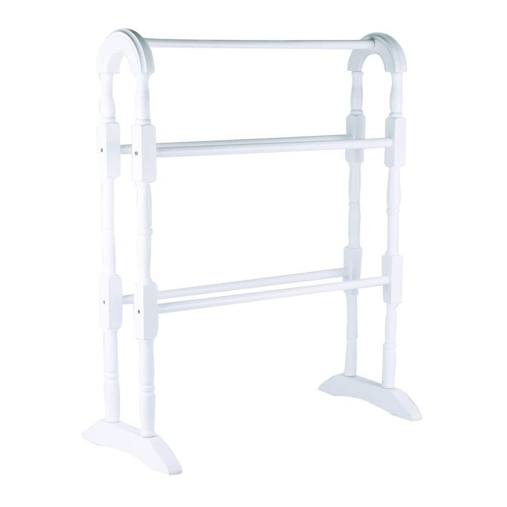 Apollo Towel Rail, Wood, White, 78cm X 63cm X 30cm