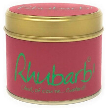 Lily Flame Rhubarb Scented Candle Tin (1RHU) - Made in Somerset, UK - 30-35 Hours Burn Time - Unique Lily-Flame Design