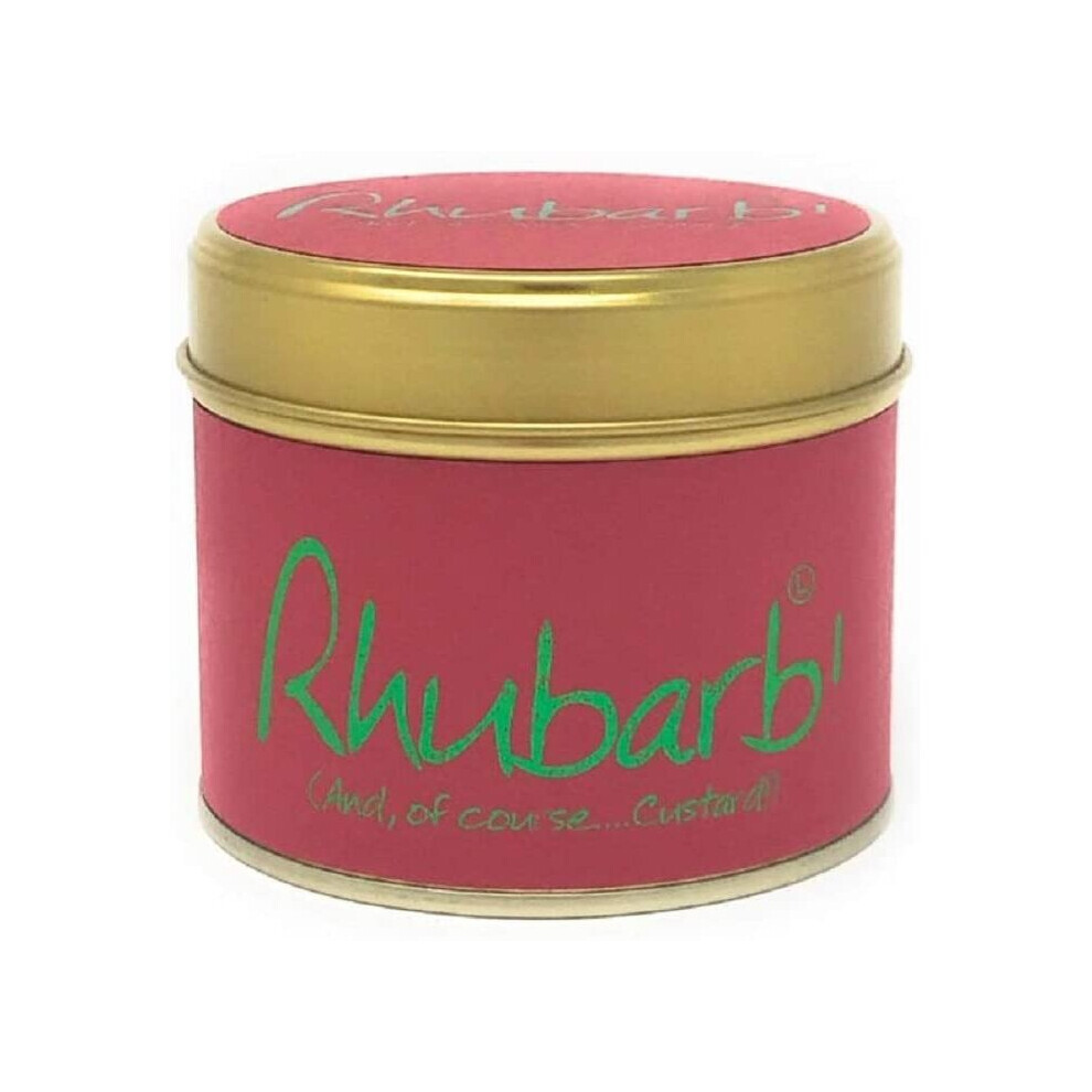 Lily-Flame Lily Flame Rhubarb Scented Candle Tin (1Rhu) - Made In Somerset, Uk - 30-35 Hours Burn Time - Unique Design