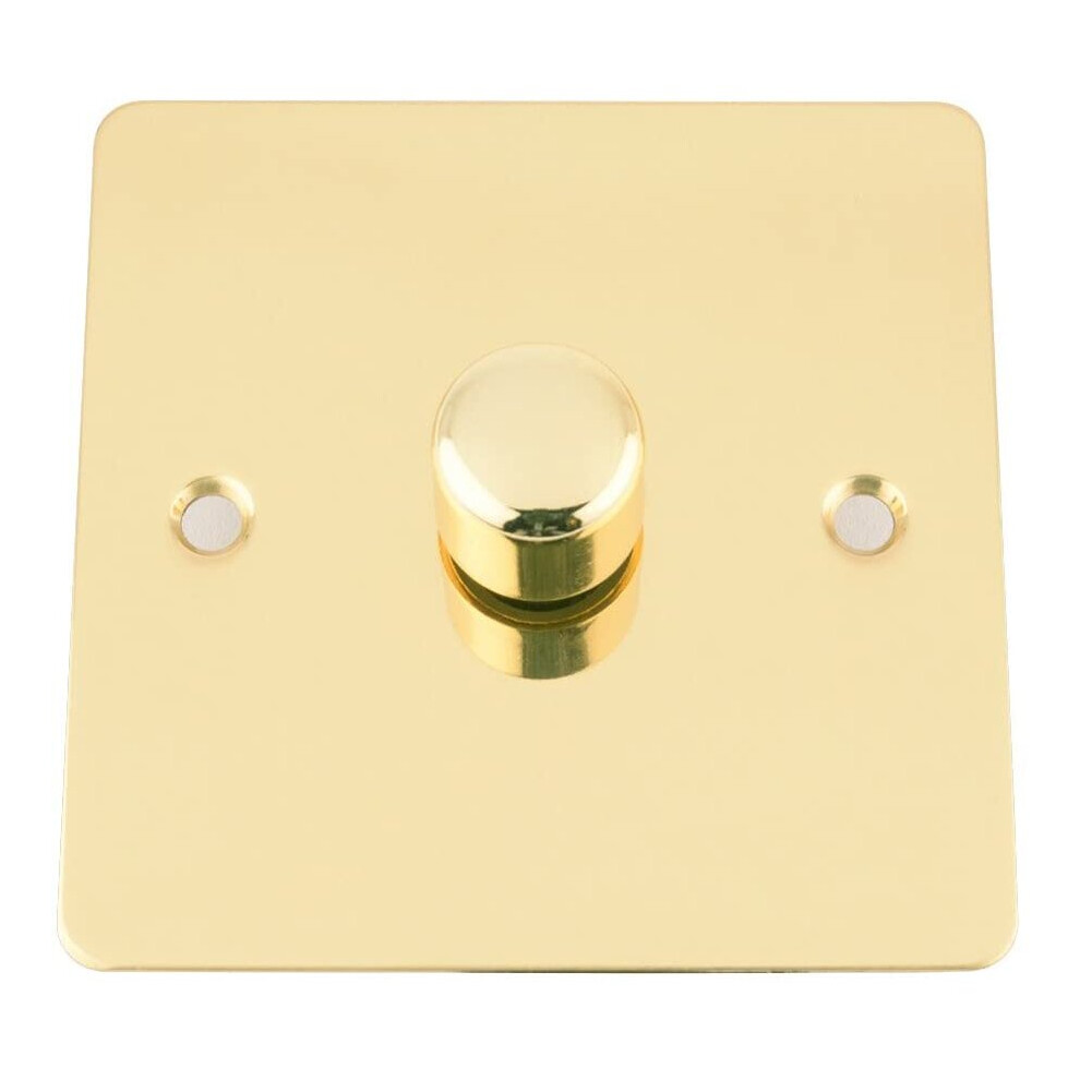 A5 10 Amp Light Dimmer Switch 1 Gang 2 Way 400W - Flat - Polished Brass 639713752342