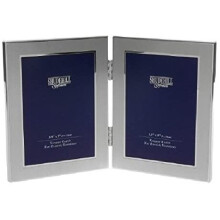 Satin Silver Double Photo Frame Picture Gift 3x5 Inch