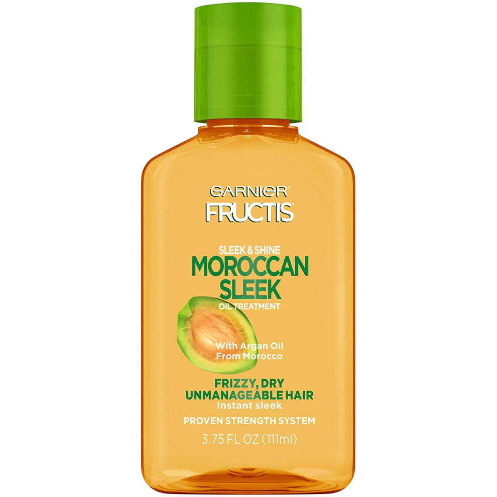 Garnier Fructis Sleek & Shine Moroccan Sleek Oil Treatment, Frizzy, Dry Hair, 3.75 Fl. Oz.