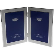 Satin Silver Double Photo Frame Picture Gift 4x6 Inch