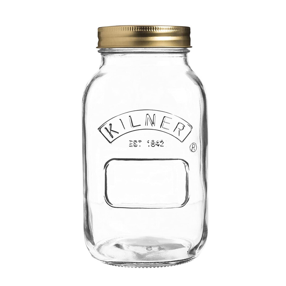 Kilner 25.401 Preserve, Jam, Chutney Jar, 1 Litre