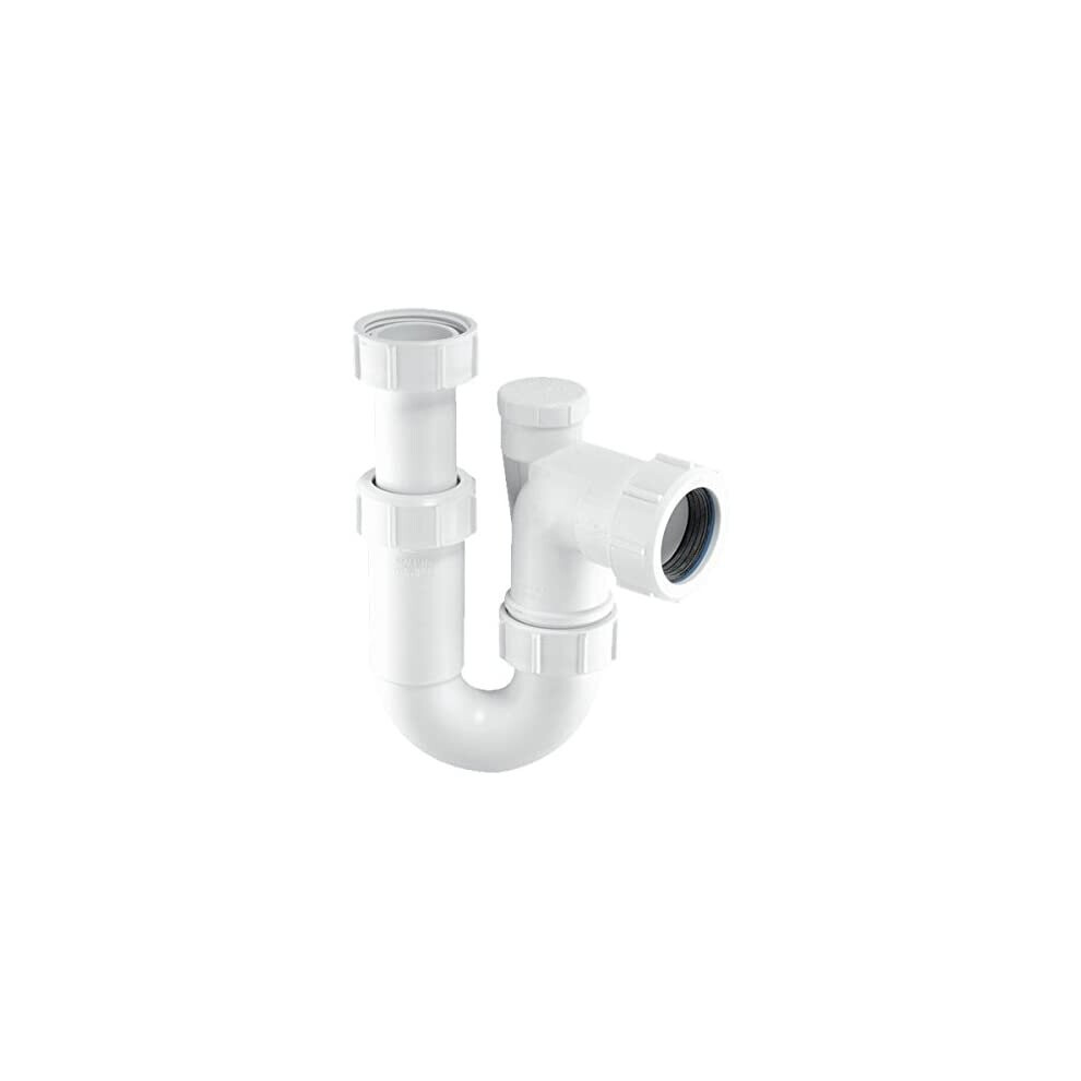 McAlpine ASA10V Adjustable Inlet Tubular Swivel Anti-Syphon 'P' Trap-1.25 inch, White