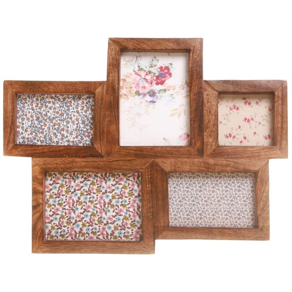 Sass & Belle Dark Wood Photo Frame with 5 Apertures