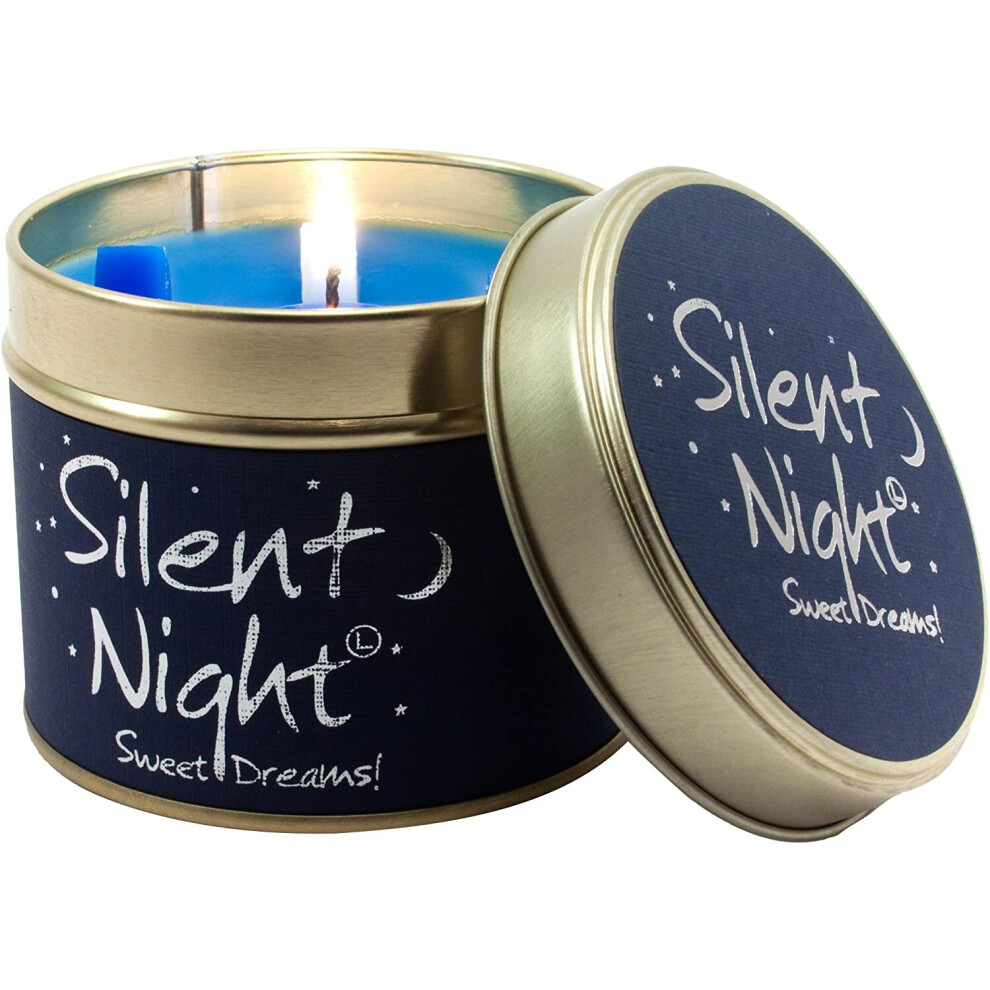 Lily Flame Silent Night Tin, Blue, l x 7.7cm w x 6.6cm h