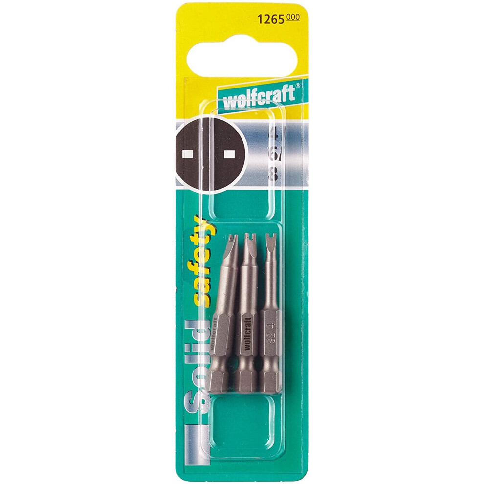 Wolfcraft 1265000 50mm Long Safety Screwdriver Blades with 4/ 5/ 6 Spanner