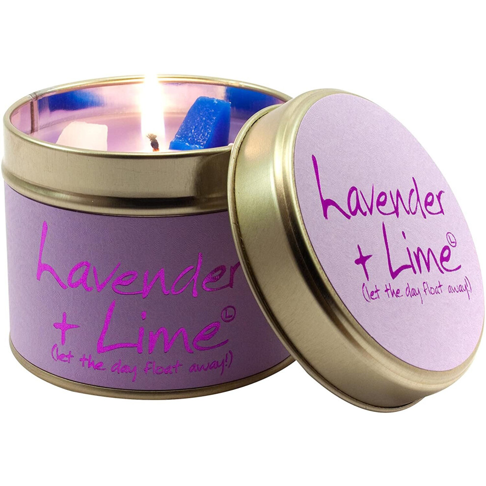 Lily Flame Lavender and Lime Tin, Purple, l x 7.7cm w x 6.6cm h