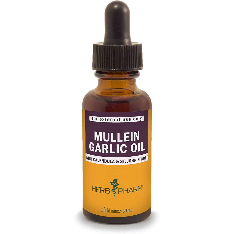Brand:-Herb-Pharm Herb Pharm Mullein Garlic Herbal Oil 1 Oz (C-090700004118) - Organic Mullein, Calendula, St. John's Wort & Garlic In Olive Oil; Vegan, Non-Gmo