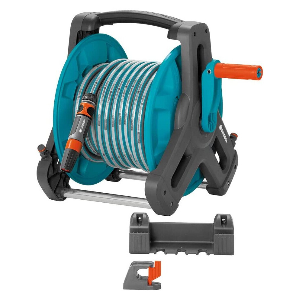 Gardena Classic wall-fixed Hose Reel 50 Set: Mobile hose reel, wall-mountable to save space and can be removed at any time,...