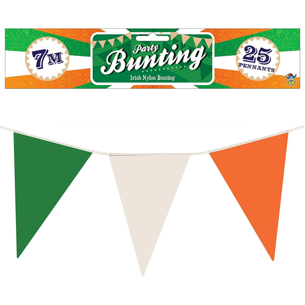 Henbrandt St Patrick's Day 25 Pennant Irish 7M & Bunting Decoration Green/White/Orange