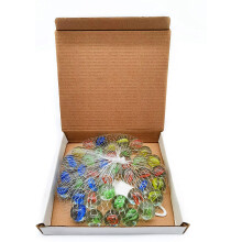 ARSUK Cat's Eye Coloured Glass Marble Runs Comes in a Bag for Toys Kids Party Gift Playing Ring Hole Off the Wall Games (40 PCs...