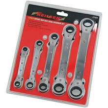 Neilsen CT1624 5 Piece Offset Ratchet Ring Spanner Set, Silver