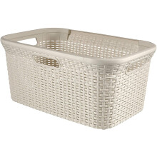 Curver Laundry Basket Style 45L Vintage White Clothes Hamper Laundry Hamper