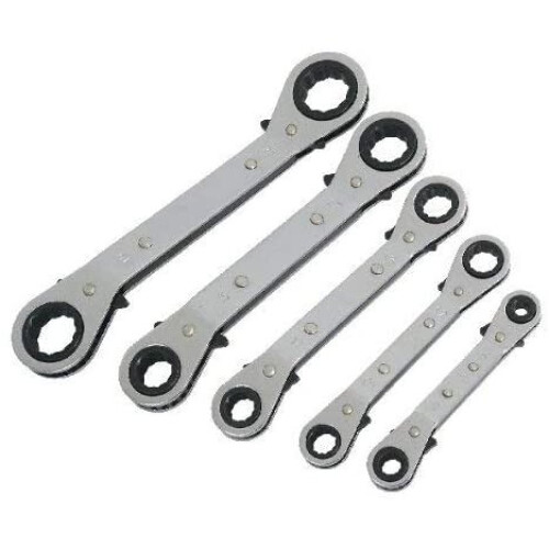 Neilsen Neilsen CT1624 5 Piece Offset Ratchet Ring Spanner Set, Silver 1