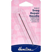 Hemline H247 | Snag Repair Needle with Sticky Shank & Ballpoint End 8cm