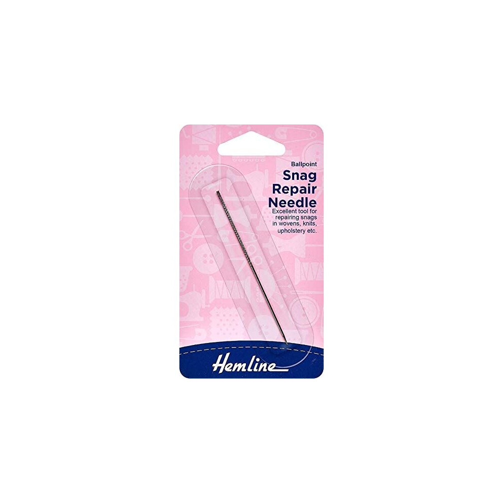 Brand:-Hemline Hemline H247 | Snag Repair Needle With Sticky Shank & Ballpoint End 8Cm