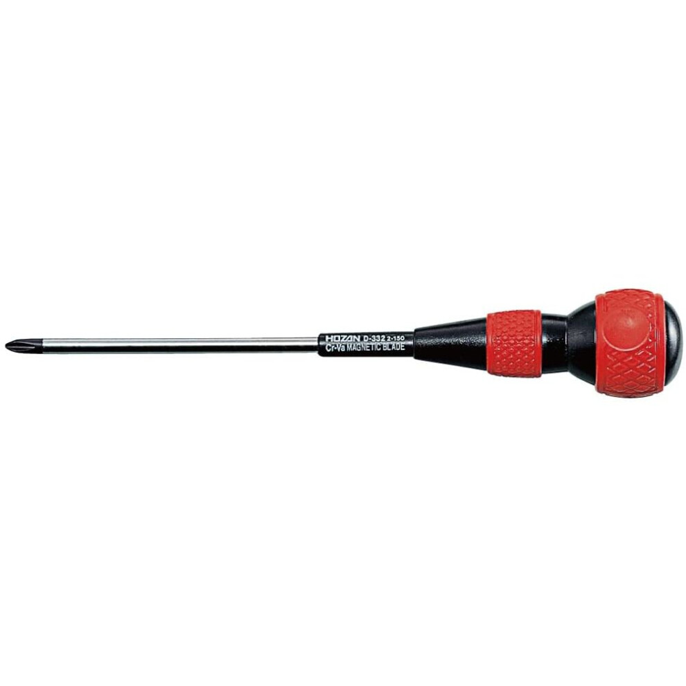 Hozan D-332-150 Jis +2 Ball Grip Screwdriver By Hozan 4962772023358