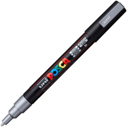 Uni-Ball Uni-Ball Posca Fine Bullet Tip Marker - Silver 1
